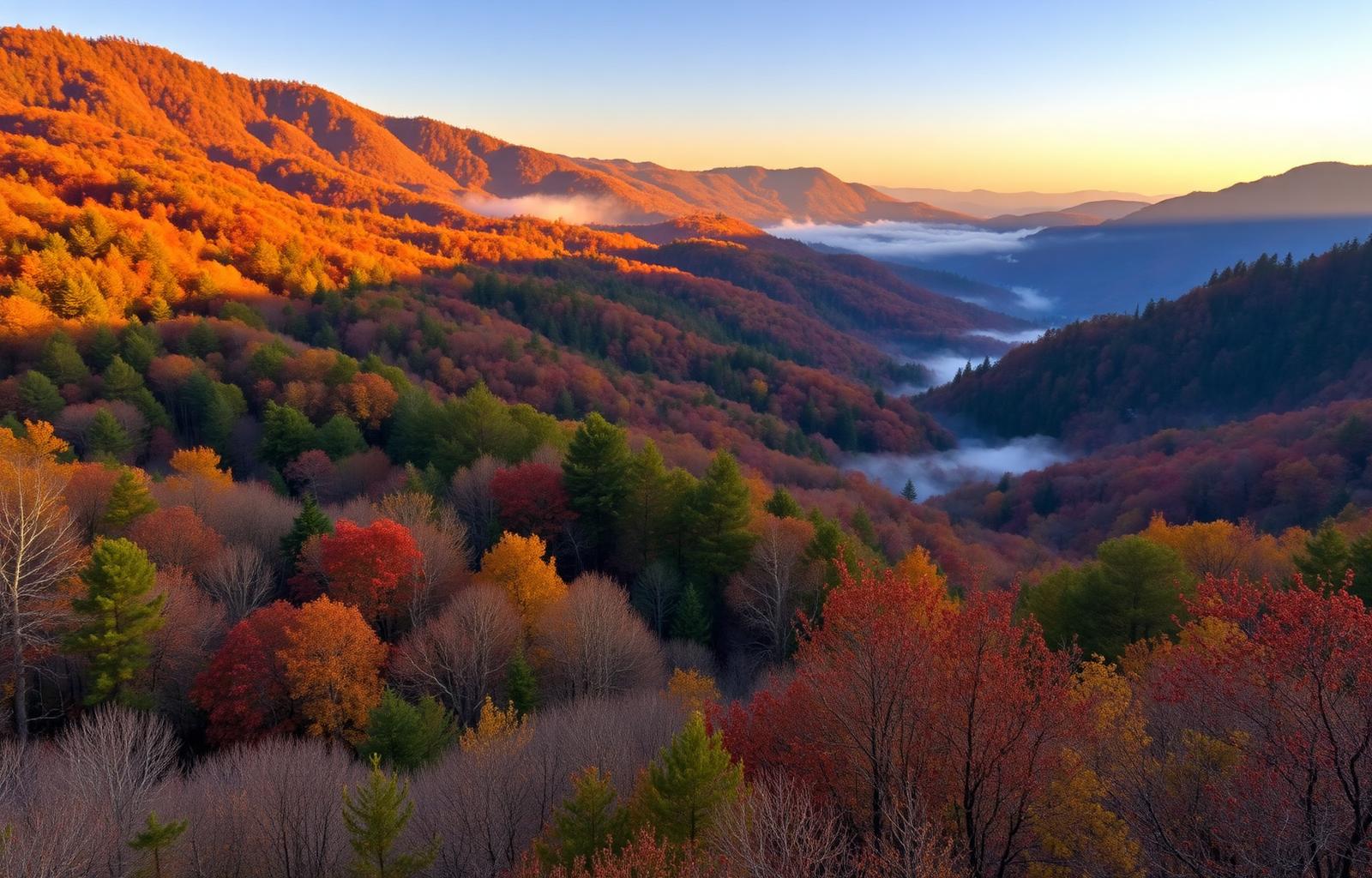 Arkansas Ozark Mountains At Sunrise